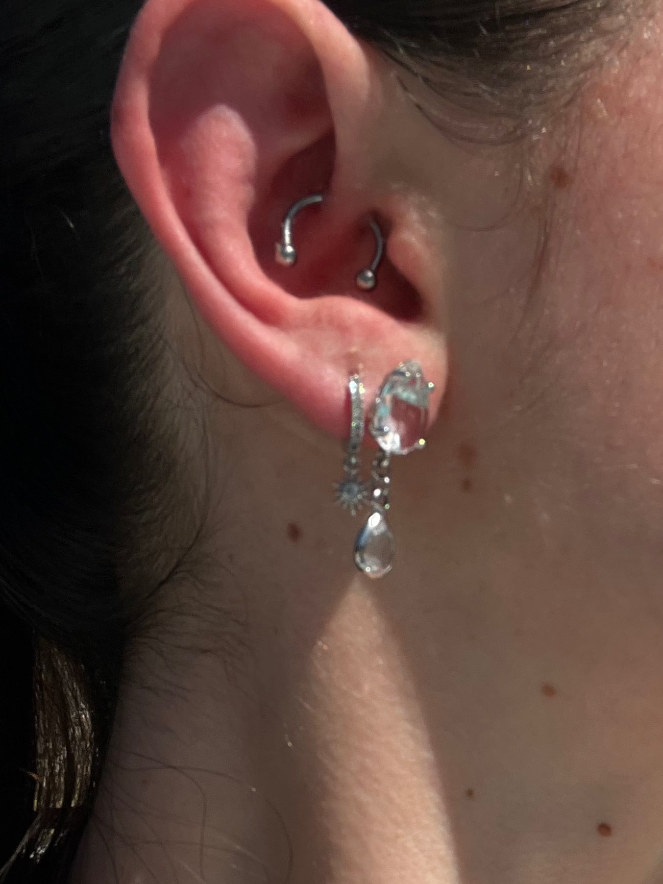 Silver powdered elegance earrings