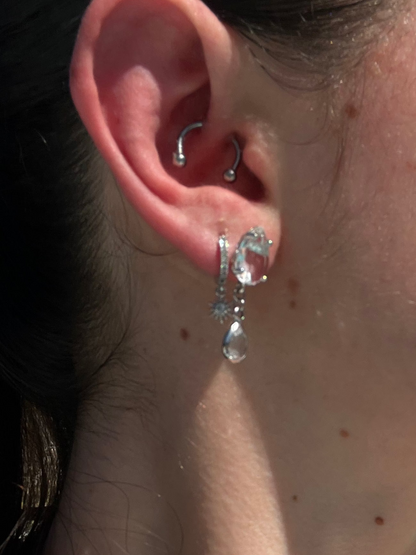 Silver powdered elegance earrings